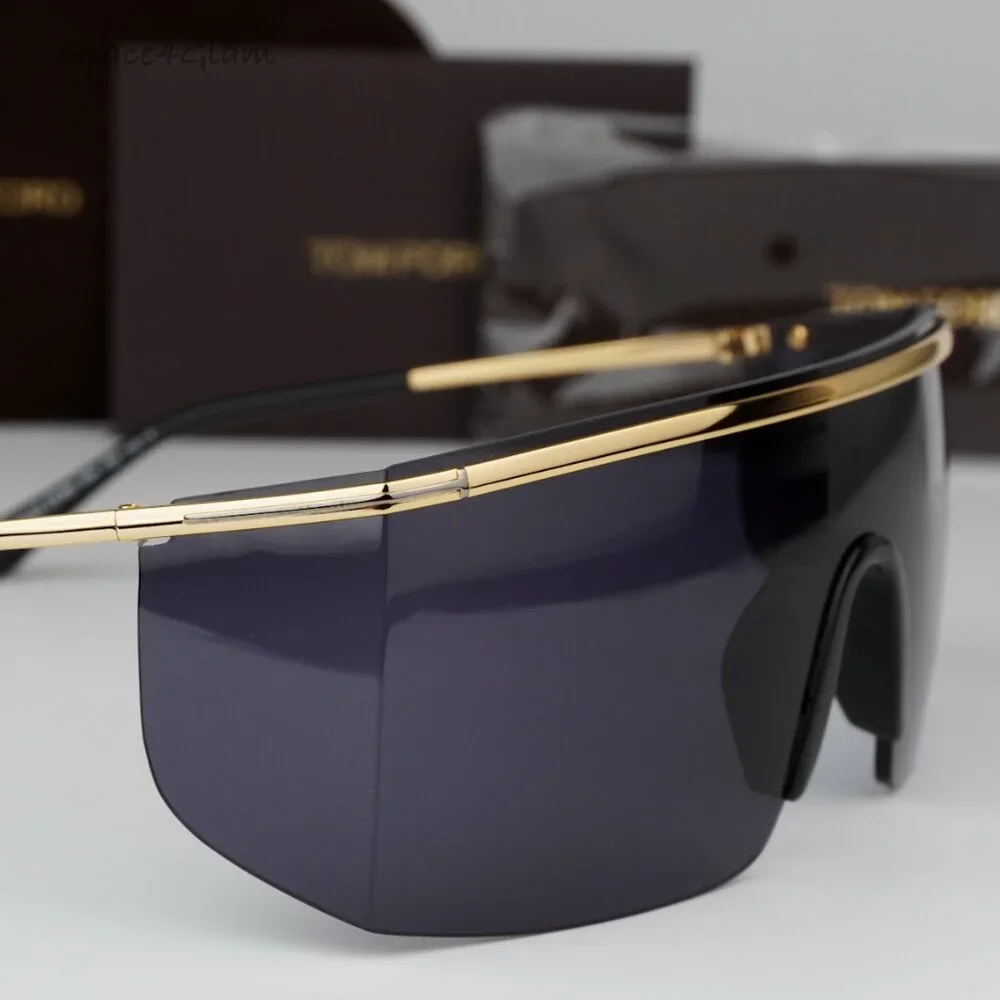 NEW Tom Ford FT0980/S 30A PAVLOS-02 Gold Grey Shield Unisex Sunglasses TF 098/S